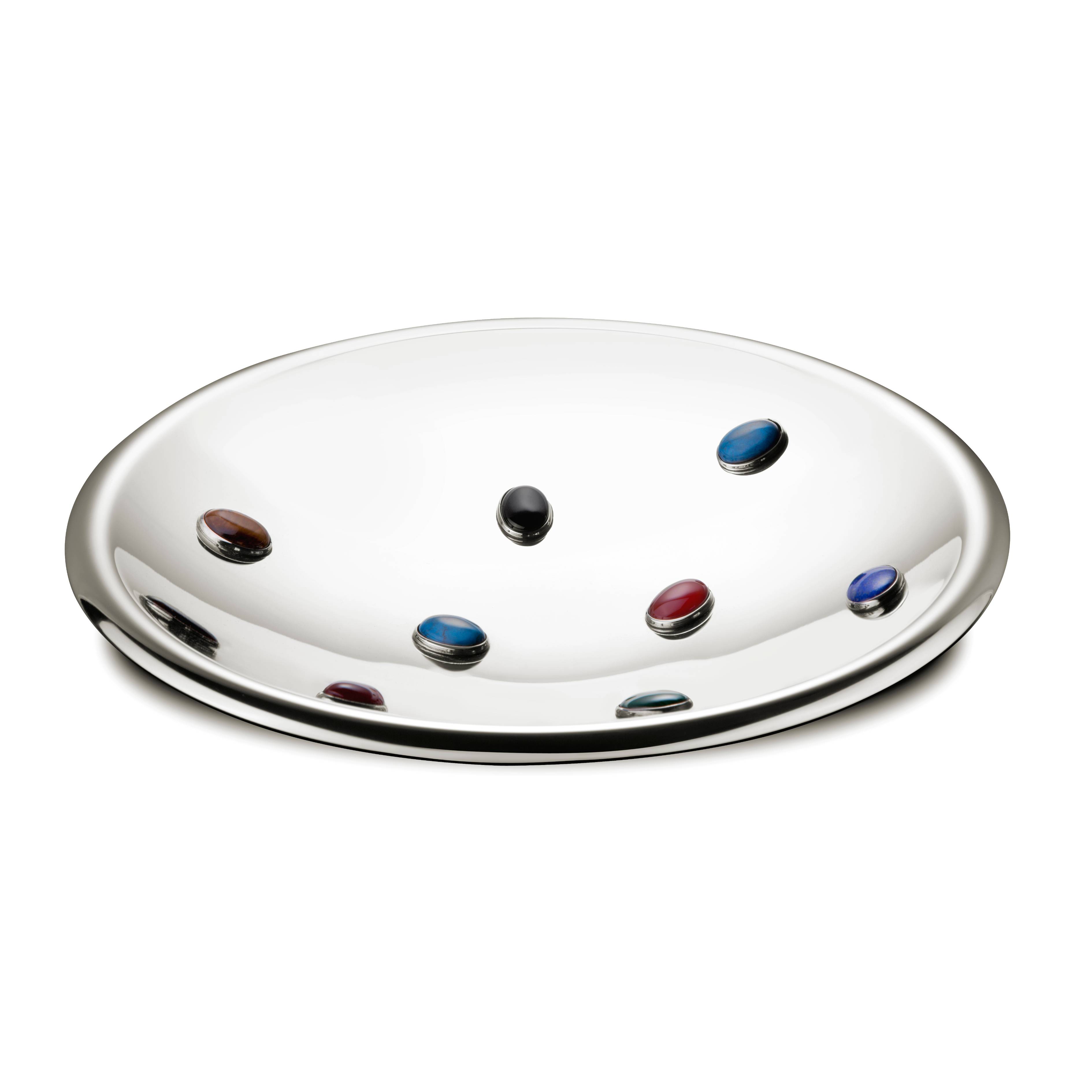 Handmade bowl made of 925 sterling silver and semiprecious stones,  from the line 