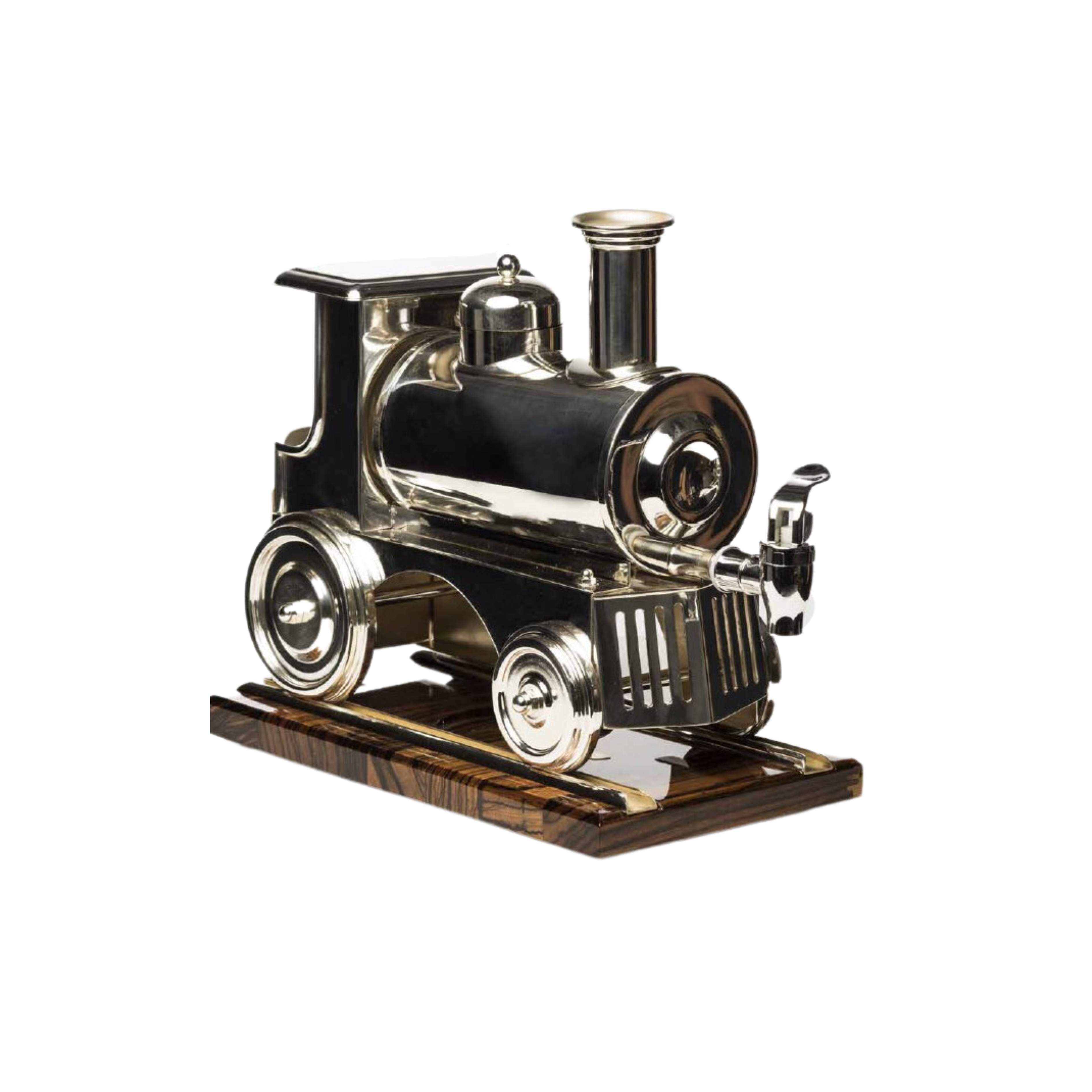Silver plated “Train” on wooden base